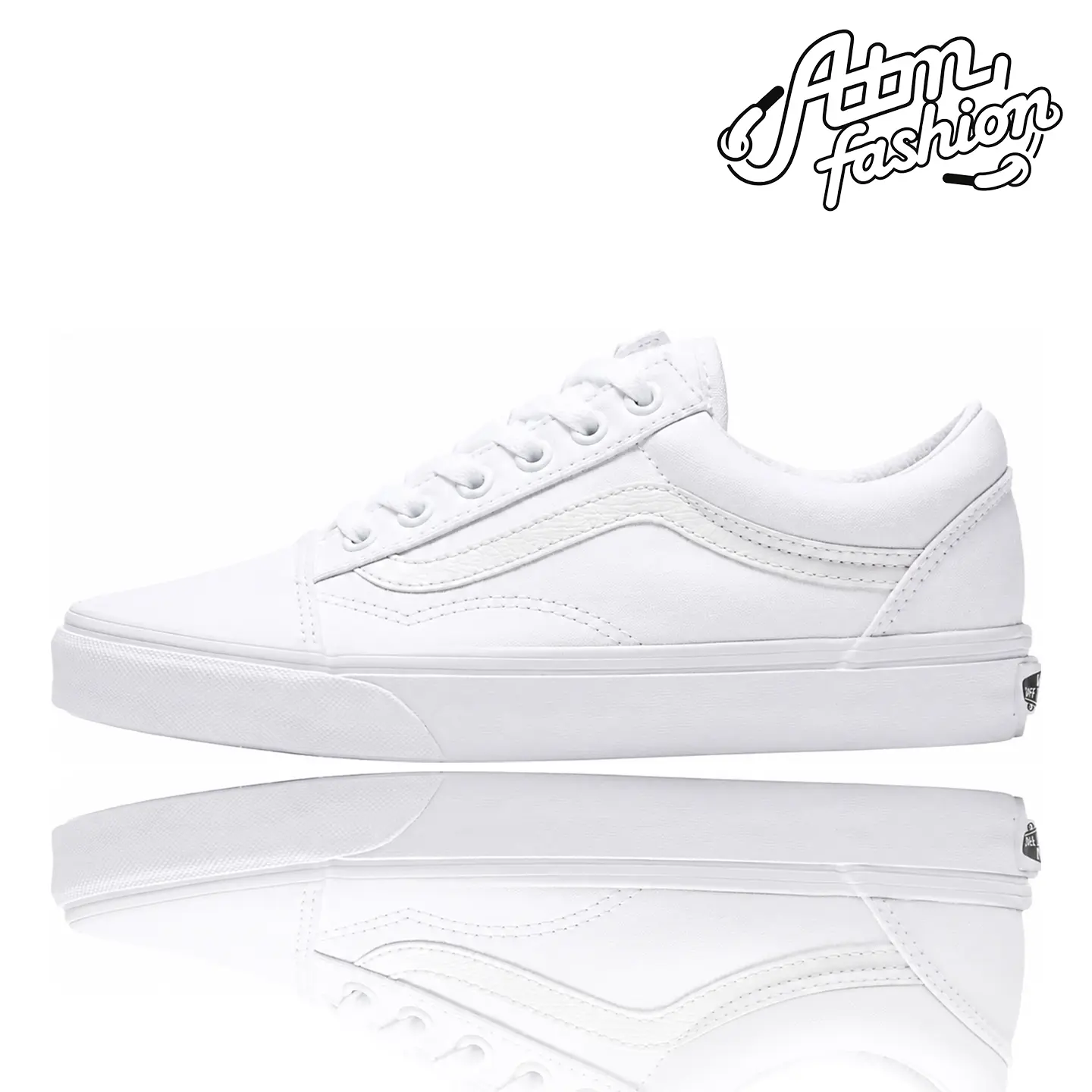 Vans Old Skool True White Men's Authentic Shoes Footwear Sneaker Trainer Comfortable Walking Fashion Trending Gift