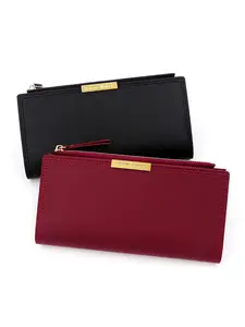 Women's Long Wallet Purse with Simple Zip Design, Multiple Card Slots and Cash Compartment, Perfect for Daily Shopping and Casual Outings