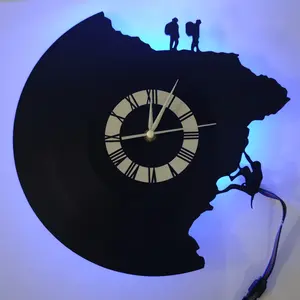Rock Climbing Theme Vinyl Wall Clock, Decorative Hanging Timepiece for Home & Office, Unique Gift Idea for Rock Enthusiasts