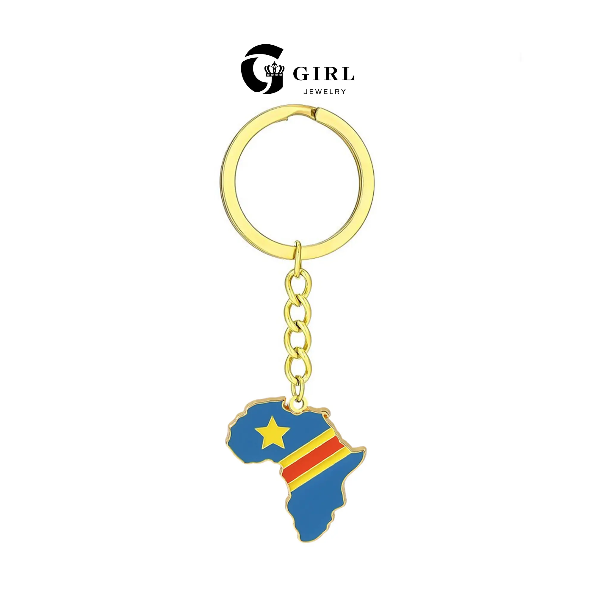 D-Democratic Republic of the Congo-Keychain