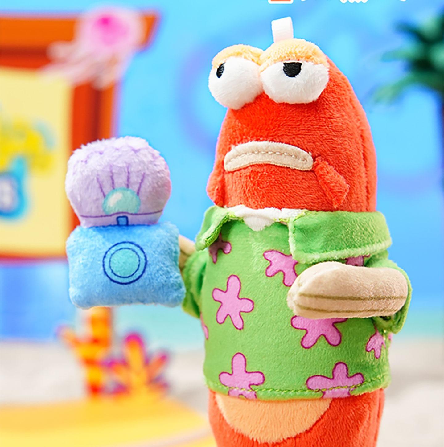 SpongeBob Bikini Booth Series Movable Plush Built-In Iron Wire For Free Posing Poseable Cartoon Pendant Trendy Backpack Decor Collectible Toy For SpongeBob Fans