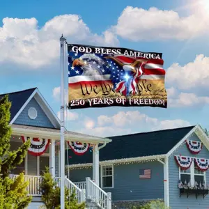 250 Years God Bless America Flag, 250th Anniversary USA Patriotic Flag, 1776-2026 Commemorative, Celebrate 250th Anniversary, Patriotic Gift