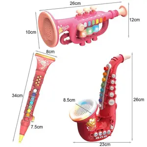 Popular Educational Kids Musical Instruments Toy ABS Saxophone Toy Boys Girls Music Practicing Trumpet Toy for Indoor