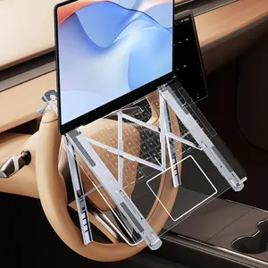 Foldable  Laptop Holder, Adjustable  Laptop Mount for Steering Wheel Tray Holder, Metal Notebook stand|  Reading Stand |  Tablet Holder, Multipurpose Travel  Accessories-
