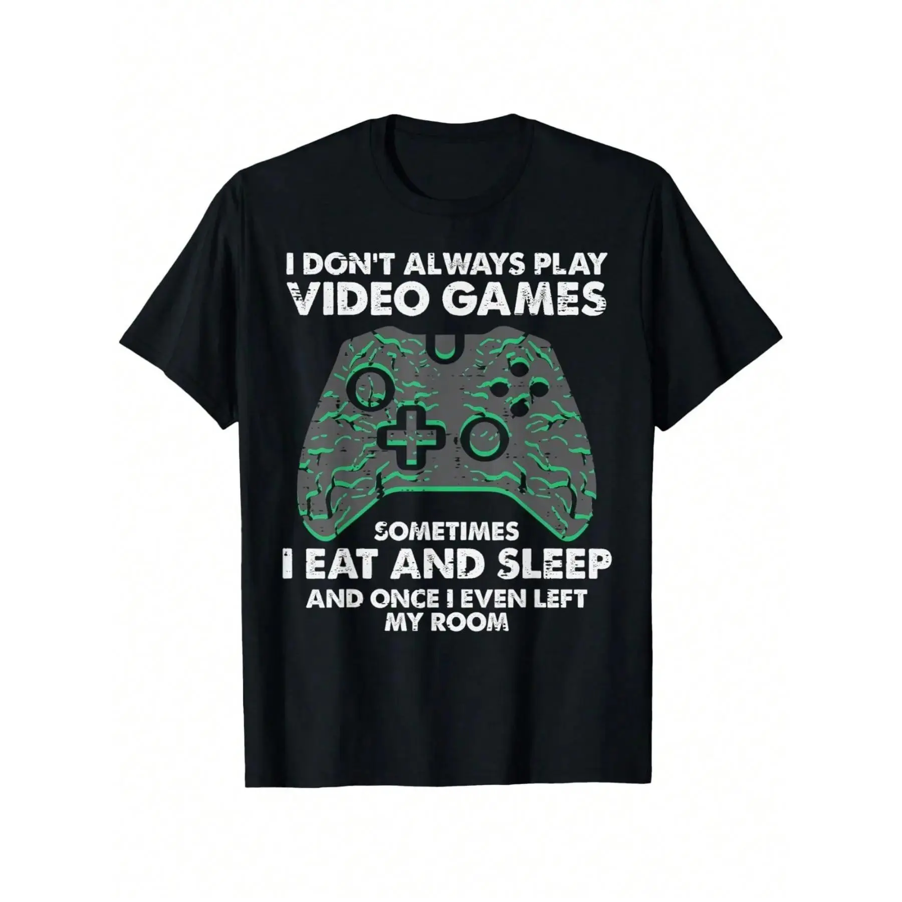 Men's Funny Gamer Graphic T-Shirt, Soft Breathable Streetwear Top with 'I Don't Always Play Video Games' Graphic, Casual Round Neck Shortsleeve Tee