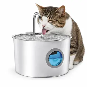 3.2L Stainless Steel Pet Water Fountain – 25dB Whisper Quiet Automatic Drinking Fountain for Cats with 4-Stage Filtration & Visible Water Level