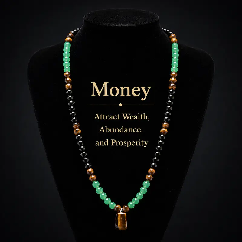 ARPURRAINA 2-Piece Money Attraction Jewelry Set - Green Aventurine & Tiger Eye Mixed Crystal Necklace, Charm Bracelet - Jewelry for Women, Unique Men's Wealth Abundance Healing Gift, Charm Bracelets