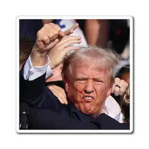 Trump Fist Bump Rally Car Magnet Decor Matte Magnetic Lightweight Vinyl, trumpmagnet trump2024 trumpmerchandise Donald meme trumpmeme magnettrump trumpfistbump funny Trump trumpshooting trump president campaign election magnets funnymagnet carmagnet car