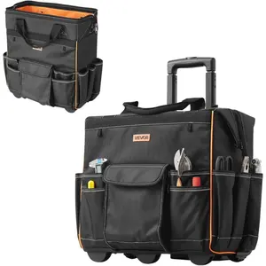 VEVOR Rolling Tool Backpack, 110 lbs Load Capacity, 45 Pockets Heavy Duty Roller Tool Bag on Wheels, Adjustable Telescoping Handle Stable Base, Toolbag Organizers for Construction, MechanicVEVOR Super Brand Day