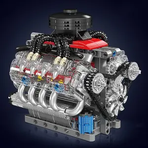487-Piece V8 Car Engine Building Kit, Advanced Desktop Display Set, Perfect Gift for Automotive Enthusiasts, Fun DIY Assembly Toy, Bricker Build Sets, Creative Building Blocks, Diy Engineering Model
