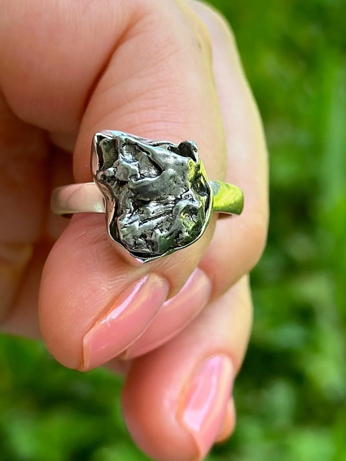 Size 10, Meteorite Campo Del Cielo, Sterling Silver, Ring, Meteorite Ring