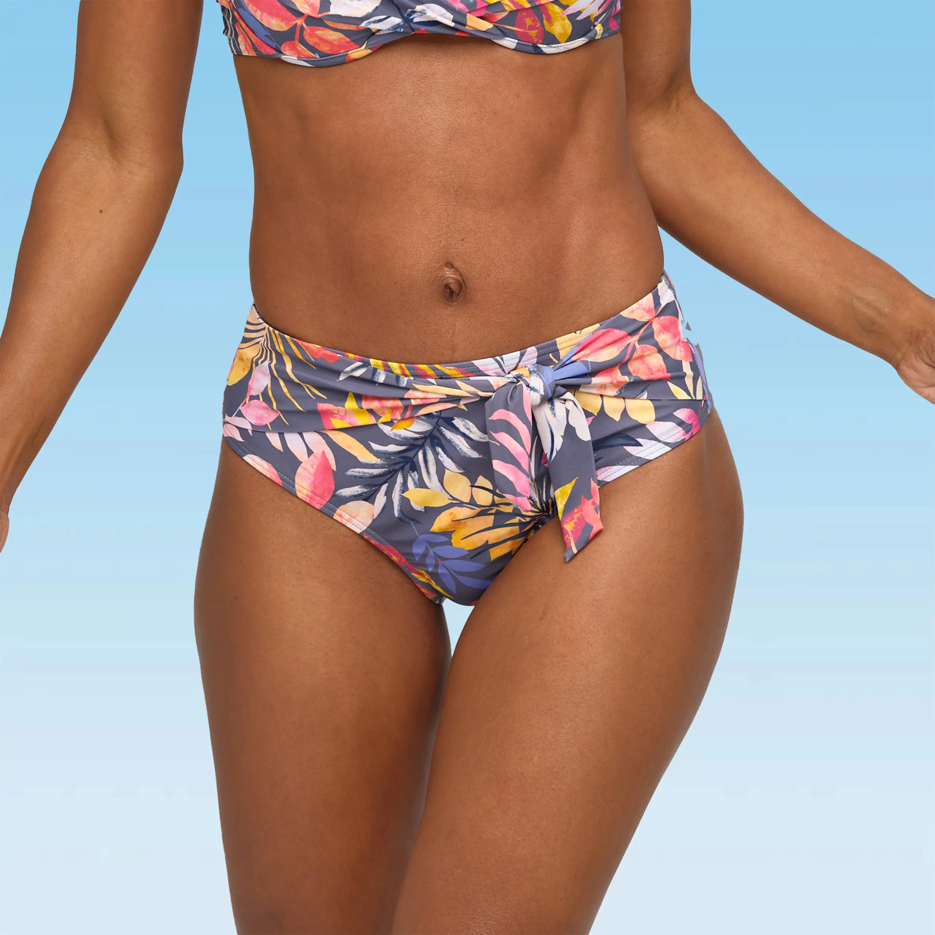 LASCANA Women's High Waist Floral Bikini Bottom