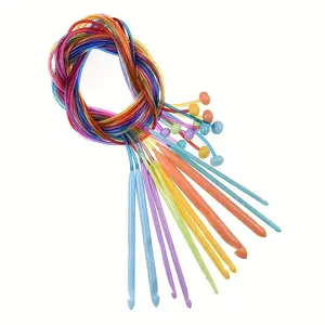 12PCS Afghan Carpet Crochet Hook Set, 47Inch (120Cm) Tunisian Crochet Hook Set with Cable, 12 Sizes from E to O (3.5-12Mm) Tunisian Hook Needles Set with Bead Ends, Crochet Supplies Kit