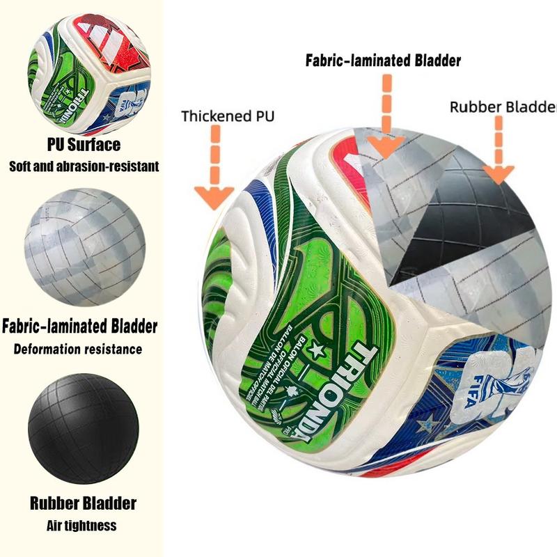 2026 Fifa World Cup Soccer Ball, Football Balls, Official Size 5, Thick PU Material, Seamless Durable Design, Ideal for Matches and Training, Top Gift Choice