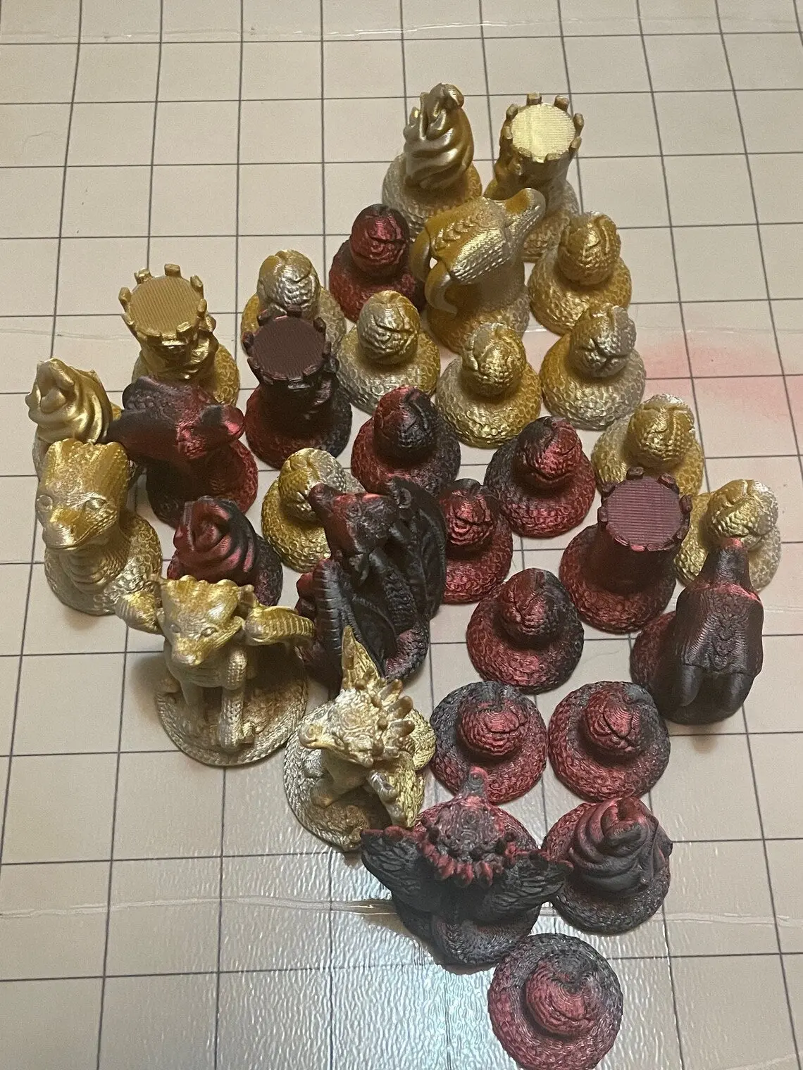 Dragon Chess Set 3D Printed - Custom Designed - Unique - Board Games - Strategy Game