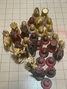 Dragon Chess Set 3D Printed - Custom Designed - Unique - Board Games - Strategy Game