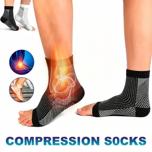3 Pairs Ankle Compression Socks for Plantar Fasciitis Relief, Breathable Support Sleeves for Men & Women, Reduce Swelling & Pain