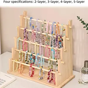 New Desktop Jewelry Stand, Durable Wooden Accessory Storage Box Organizer, Elegant Jewelry Organizer for Necklaces, Bracelets, Watches, Multi-Functional Display Rack