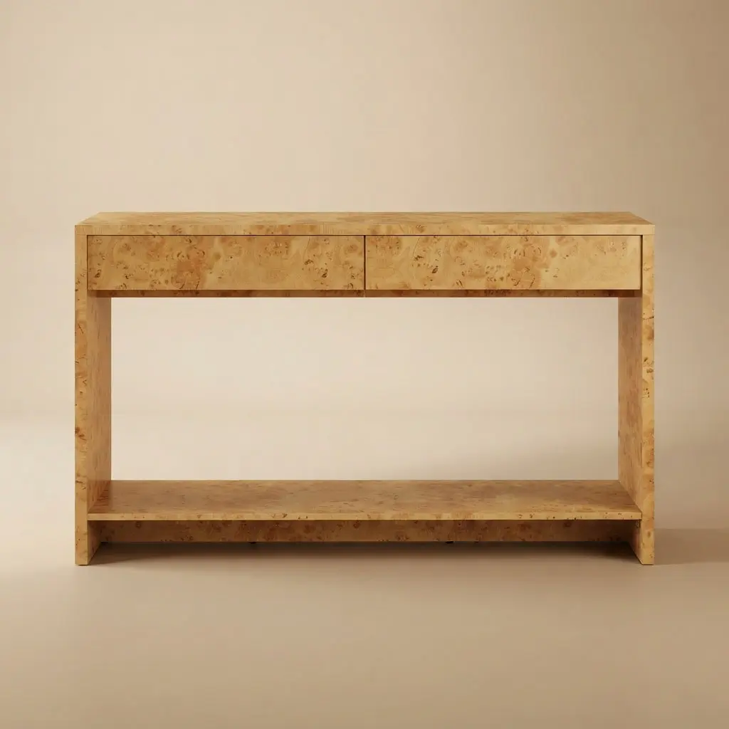 Hudson 2-Drawer Burl Wood Console Table by Modway