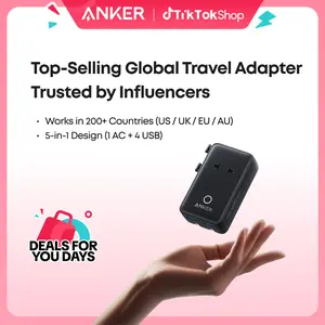【Universal Travel Adapter Charger】Anker Nano Adapter Compatible with 200+ Countries, EU/US/UK/AU Plugs，5-in-1 2 USB-C 2 USB-A 1 AC，Perfect for International Travel,summerwins,FathersDayGift,#DealsForYouDays