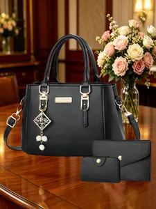 New Elegant Women's Three-Piece Set Bag, Classic Handbag, Fashionable Crossbody Bag, Stylish Shoulder Bag with Wallet and Card Holder