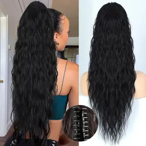 Ponytail Extension 30 Inch Claw Clip Ponytail Extensions for Women Long Wavy Curly Fluffy Pony Tails Hair Extensions Synthetic Hairpieces for Daily Party Use