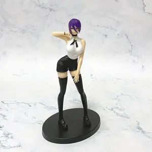 Chainsaw Man Reze Bomb Devil Figure Gorgeous Anime Statue with Purple Hair & White Top Free Gift Collectible Model Figurine Set for Display