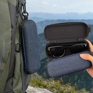 2026 EVA Oxford Cloth Pressure Resistant Sunglasses Box with Zipper Bag Hook Sunglass case Portable Travel Eyelasses Accessories