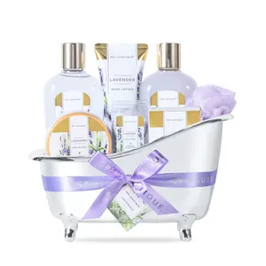 Lavender Scented Home Spa Bathtub Set Vitamin E Shower Kit Gift Basket Mother's Day Gift For Mom Pamper Your Mother