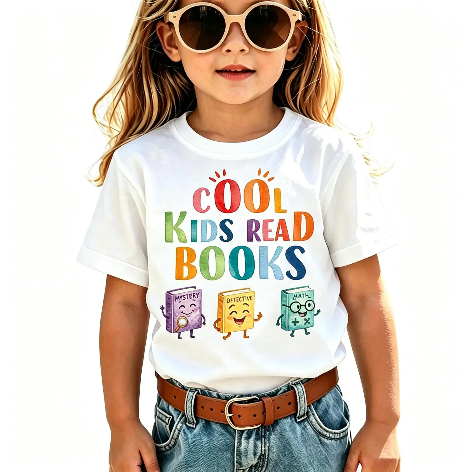 Cool Kids Read Books Toddler Shirt Cute Book Graphic Tee Book Lover Reading Outfit Preschool Kindergarten Girl Boy T-Shirt Gift