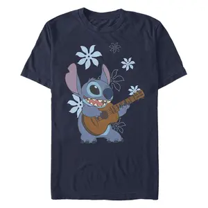 Men's Lilo & Stitch Floral Ukulele Dance T-Shirt
