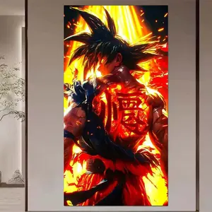 1 DIY handmade diamond painting kit, 5D diamond art kit, DIY decoration, anime warrior silhouette diamond painting kit with full round diamonds, mosaic, diamond art, DIY art home decoration, suitable for Christmas, Anime Design