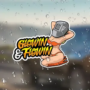 Flowing Glow Sexy Girl Sticker, Fun Welder Union Miscellaneous Decal for Cars Laptops Fridges Suitcases Plastic Surfaces