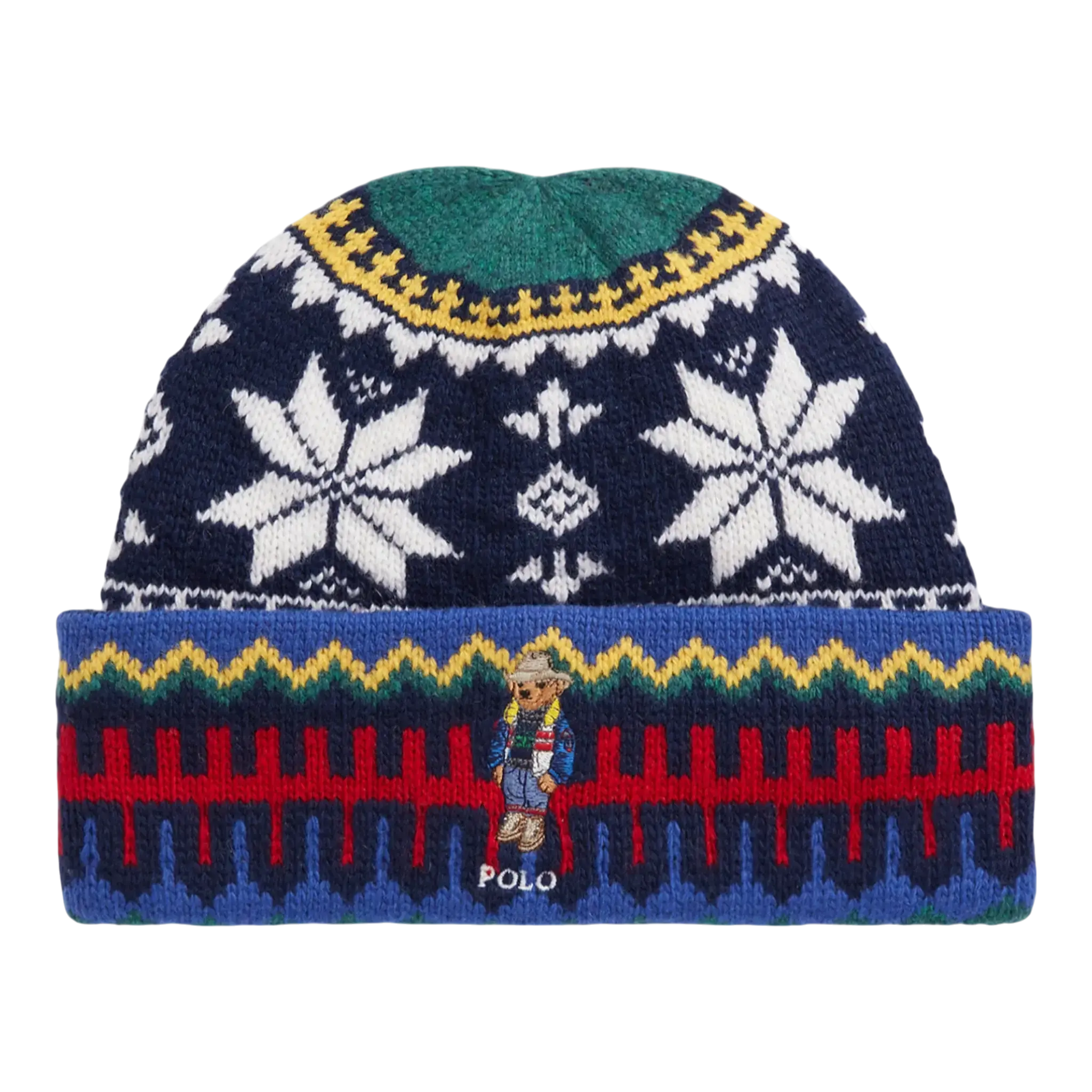 Polo Ralph Lauren Holiday Jacquard Bear Rib-Knit Beanie in Fairisle | Wool