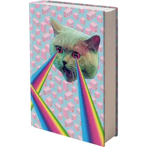 Fun Design, Easy Apply Book Cover 1 Pack. Stretchable  Jacket Fits  Hardcover Textbooks Up to 9 x 11. Adhesive-Free, Nylon Fabric Protectors. Washable and  School  for Students