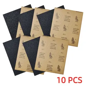 10 Pieces Sandpaper (dry/wet/waterproof) Moisture-Resistant Sanding Sheets for Wood Furniture Polishing, Metal Grinding, Car Polishing