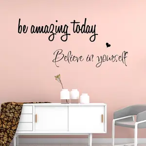 Inspirational Quote Wall Decals, Removable Positive Saying Lettering Stickers, Motivational Word Decal Peel and Stick for Classroom Home Living Room Bedroom Office