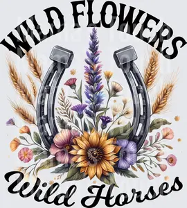 Wild Flowers Wild Horses Horseshoe Floral Bouquet Design