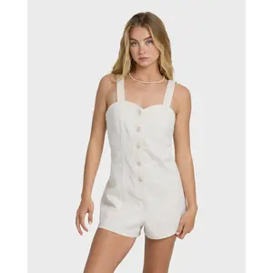 Misshape Denim Romper - Sea Salt