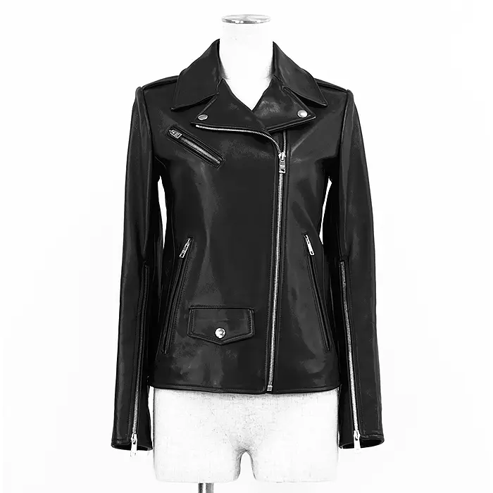 Pre-owned PRADA Lambskin Small Leather Goods Lamb Leather Riders Jacket