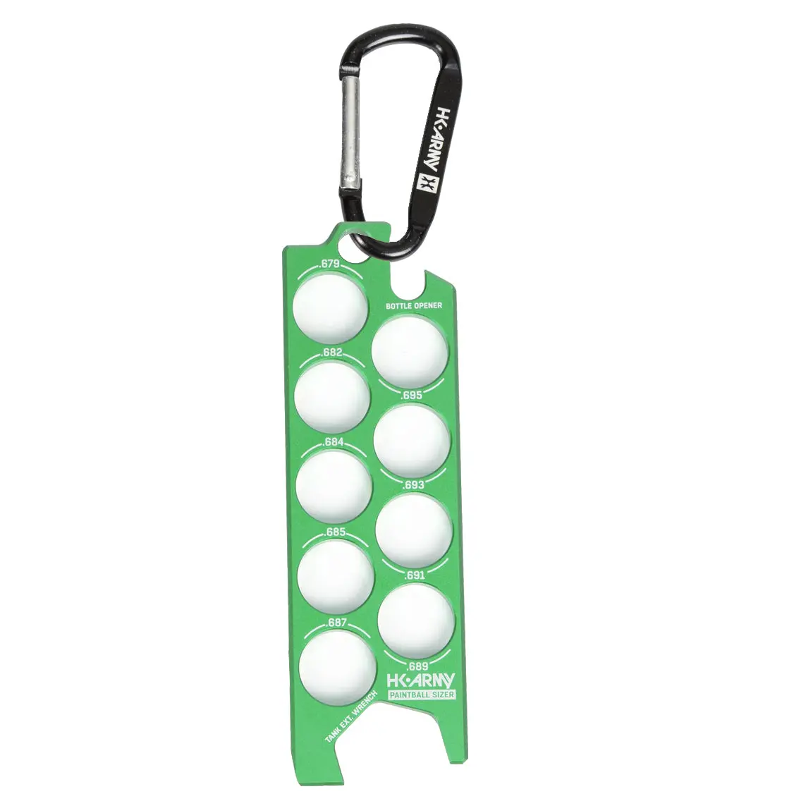 Paintball Sizer Guide - Neon Green
