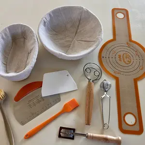 Product Review of Banneton Bread Proofing Basket Set,10 Inch Round & 9 Oval Sourdough Bread Baking Supplies With Linen Liner - Sourdough Starter Kit Silicone Pot from J**7