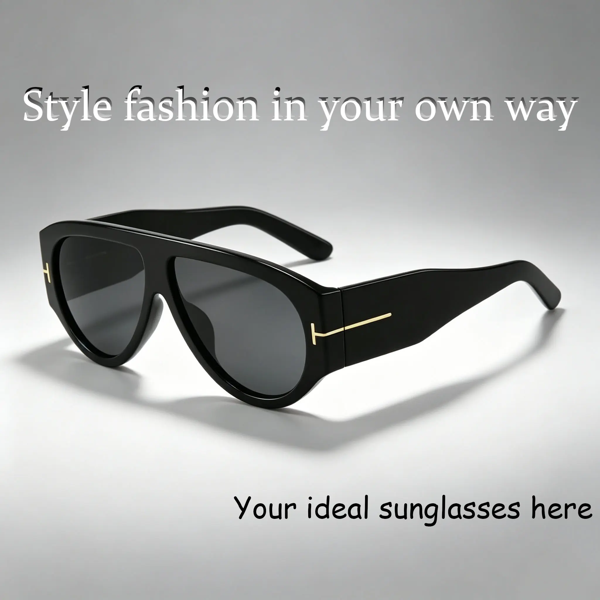 Retro Oversized Aviator Sunglasses for Women Men 70s Style UV400 Protection Luxury Thick Frame Fashion Shades