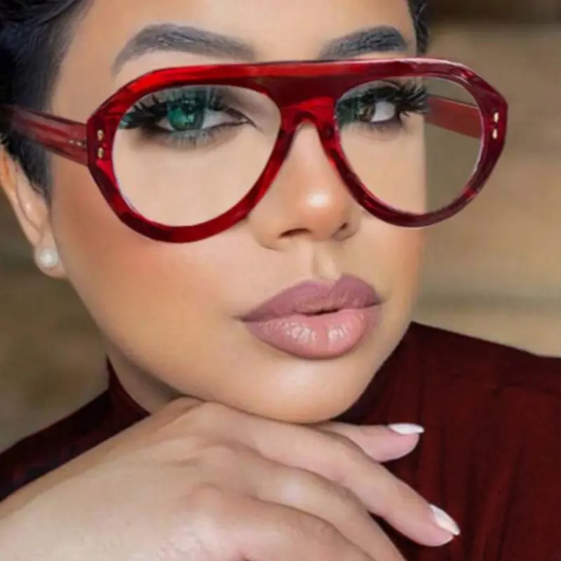 New Oval Frog Sunglasses, Colorblock Design, Trendy Unisex Flat Mirror Glasses, Fashion Glasses, Perfect for Photography and Daily Wear, Stylish Glasses, Trending Glasses