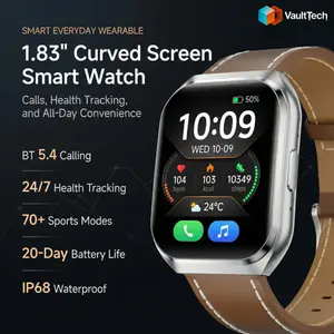 MT66 Large Screen Bluetooth Smart Watch BT 5.4 Calling Long Battery Life Sleep and Heart Rate Monitor for Office Gym Casual Wear