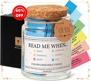 Bible Verse Jar,Read Me When Bible Verses Jar for Emotions and Feelings,Scripture Prayer Cards Hope Jar,Religious Graduation Gift,Bible Accessories,Gifts for Women Men Mom Dad Friend