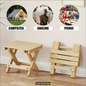 fishing Portable Folding Stool, Solid Wood Small Bench for Home & Outdoor Use – Versatile Standard User Seating for Camping, Fishing, Picnics – Easy Carry Wooden Chair, Single Pack