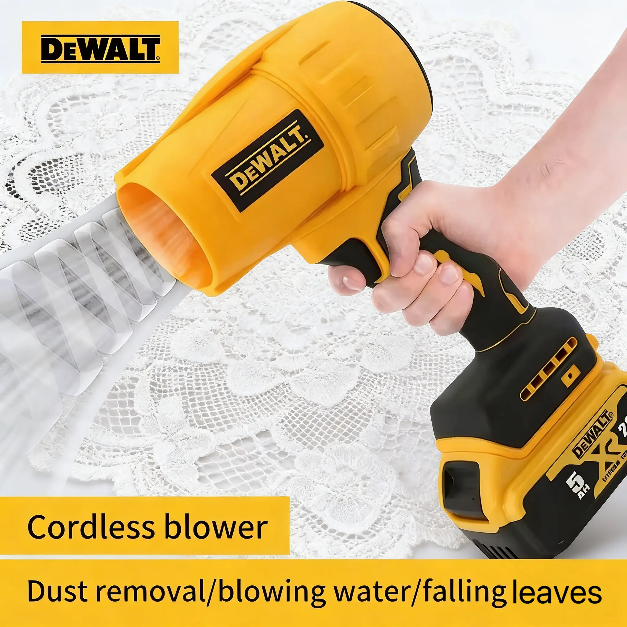 DEWALT 20V MAX Cordless Power Leaf Blower Kit, Handheld Air Blower with 1 Battery and Charger for Dust Removal, Construction Cleanup (20v max kit), Portable Charger repair use