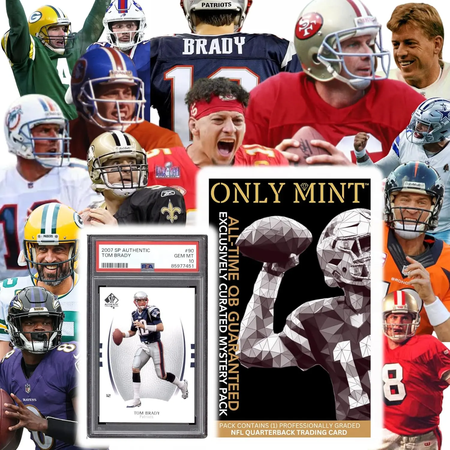 Ultimate Quarterback Guaranteed NFL All-Time Legend or Superstar Graded 8-10 Mint Football Card | Ultimate Quarterback Guaranteed NFL All-Time Legend or Superstar Graded 8-10 Mint Football Card |