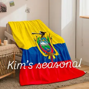 Kim's Seasonal Ecuador Small Blanket 51" x 63" - Yellow Blue Red Design